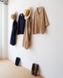 Linen Cotton Open Collar Shirt / Beige・Navy