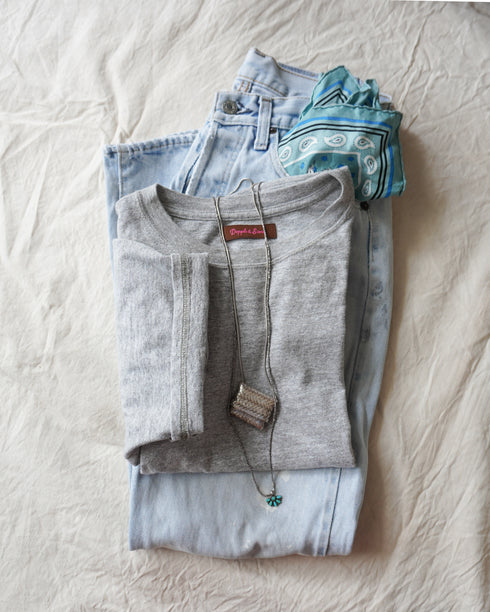 Raffy Cotton Ease Tee / White・Gray・Khaki