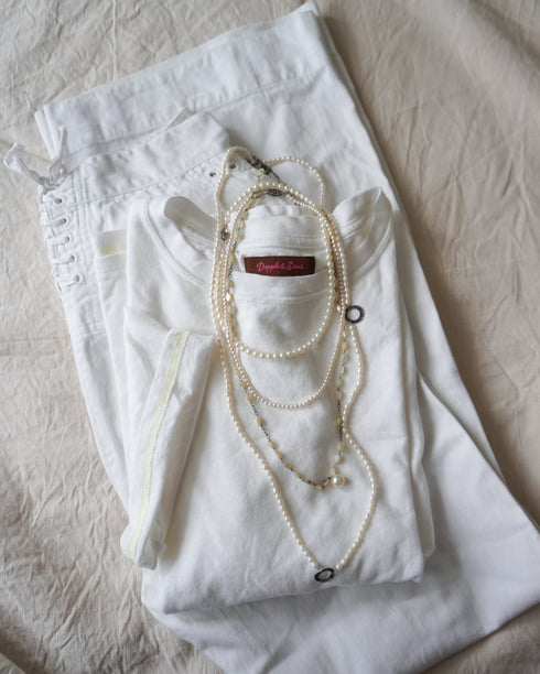Raffy Cotton Ease Tee / White・Gray・Khaki
