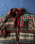 Jacquard Shetland Wool Knit Cardigan / Brown