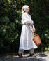Linen Gather Dress / White・Black
