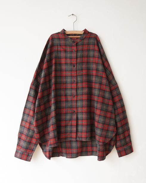 Nel Check Over Shirt / Black Watch・Red Check