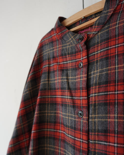Nel Check Over Shirt / Black Watch・Red Check