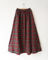 Nel Check Gathered Skirt / Black Watch・Red Check