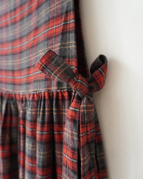 Nel Check Apron Dress / Black Watch・Red Check