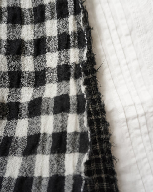 Wool Check Square Stole / Gingham Check・Small Check