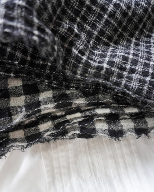 Wool Check Square Stole / Gingham Check・Small Check