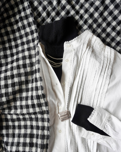 Heirloom Pintuck Lace Blouse / White