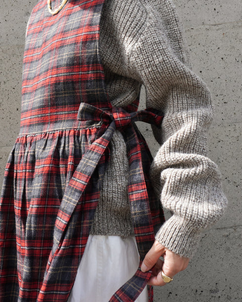 Nel Check Apron Dress / Black Watch・Red Check