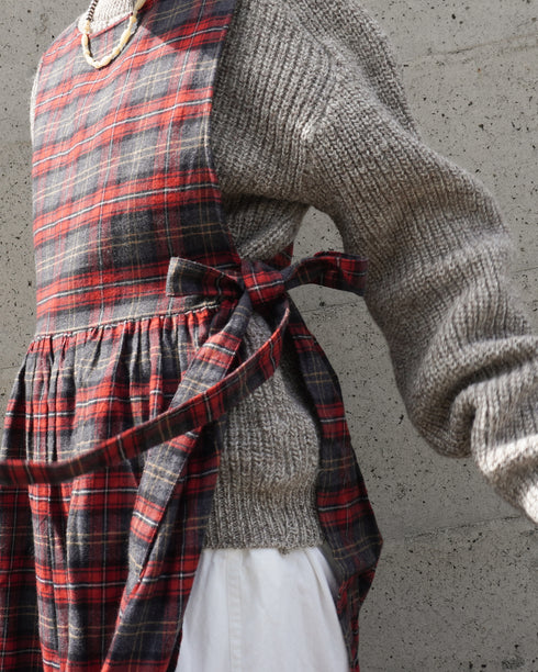 Nel Check Apron Dress / Black Watch・Red Check