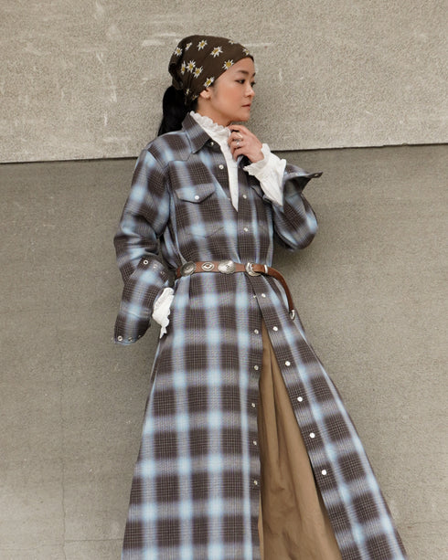 INDIGO Ombre Western Shirt Dress