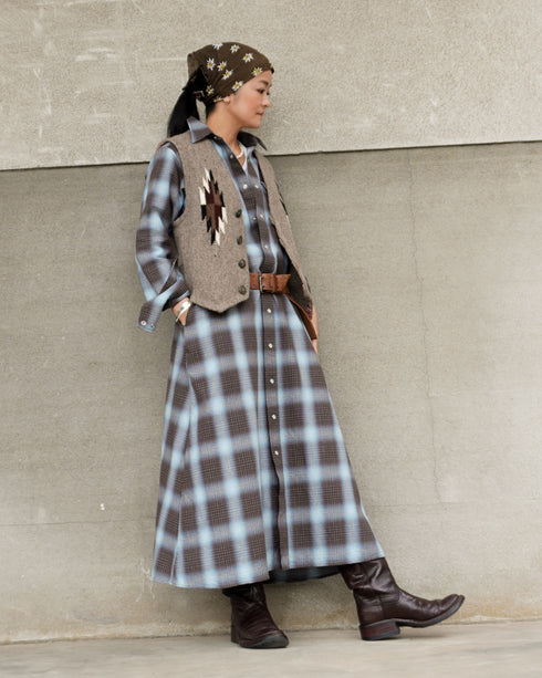 INDIGO Ombre Western Shirt Dress