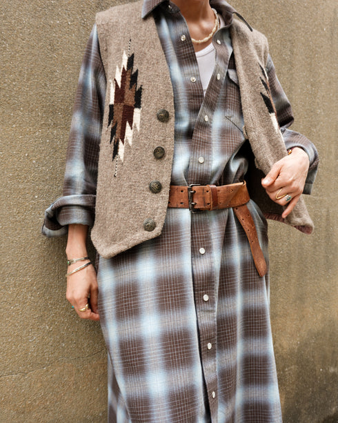 INDIGO Ombre Western Shirt Dress