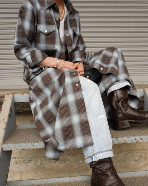 INDIGO Ombre Western Shirt Dress