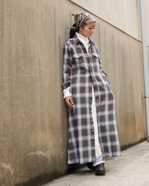 INDIGO Ombre Western Shirt Dress