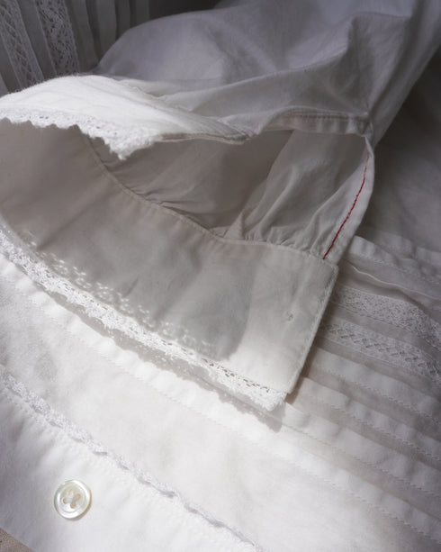 Heirloom Pintuck Lace Blouse / White