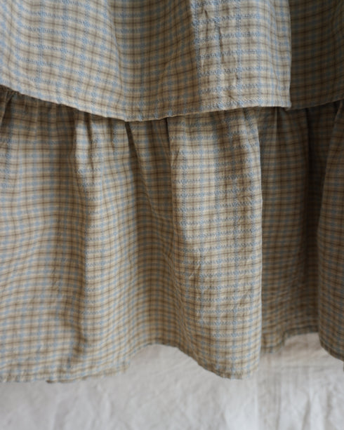 Dobby Check Frill Skirt / Beige・Blue・Charcoal