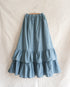 Dobby Check Frill Skirt / Beige・Blue・Charcoal
