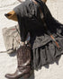 Dobby Check Frill Skirt / Beige・Blue・Charcoal