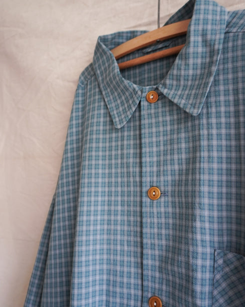 Dobby Check Over Shirt / Beige・Blue・Charcoal