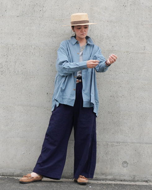 Dobby Check Over Shirt / Beige・Blue・Charcoal