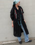 Linen Tuck Shirt Dress / White・Black