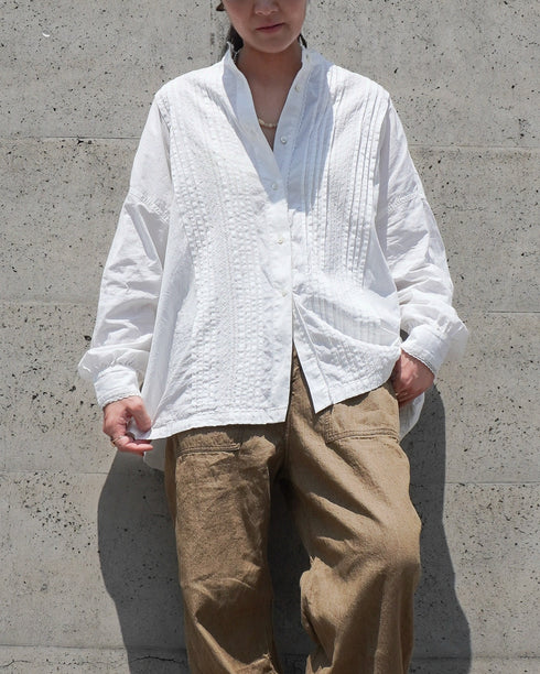 Heirloom Pintuck Lace Blouse / White