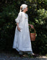 Linen Gather Dress / White・Black