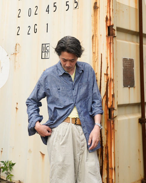 INDIGO Chambray Work Shirt / Blue・Navy