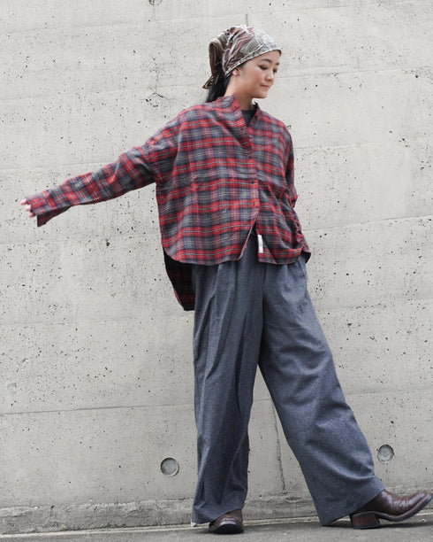 Nel Check Over Shirt / Black Watch・Red Check