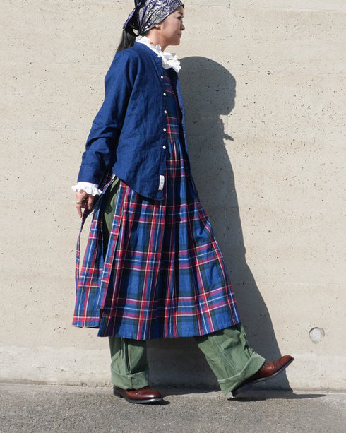 〈再入荷〉INDIGO Tartan Apron Dress / Red・Blue