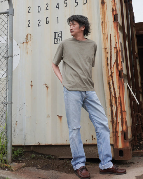 Raffy Cotton Ease Tee / White・Gray・Khaki
