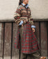 Jacquard Shetland Wool Knit Cardigan / Brown