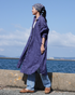 Linen Tuck Shirt Dress / Khakibeige・Frenchblue