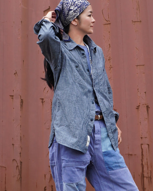 INDIGO Chambray Work Shirt / Blue・Navy