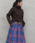 INDIGO Tartan Gathered Skirt / Red・Blue