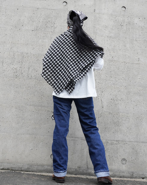 Wool Check Square Stole / Gingham Check・Small Check
