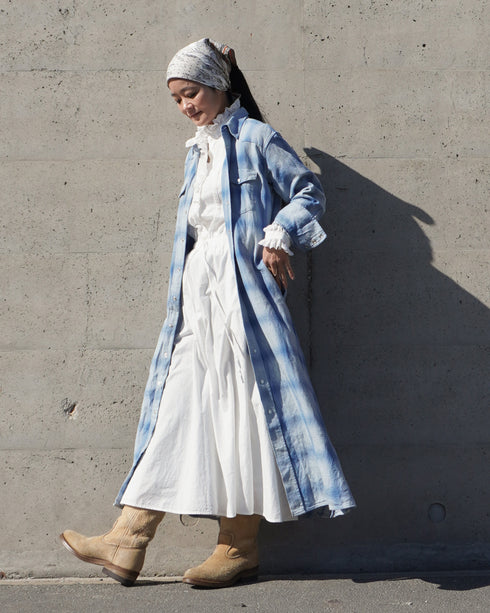 INDIGO Ombre Western Shirt Dress