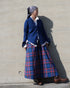 INDIGO Tartan Gathered Skirt / Red・Blue