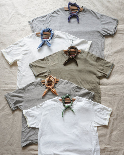 Raffy Cotton Ease Tee / White・Gray・Khaki