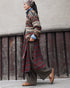 Jacquard Shetland Wool Knit Cardigan / Brown