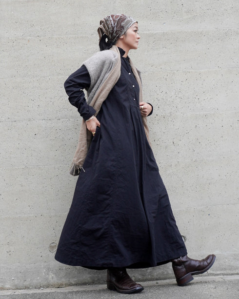 Heirloom Collar Dress / White・Black
