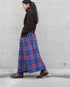 INDIGO Tartan Gathered Skirt / Red・Blue