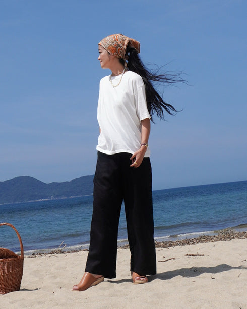 Raffy Cotton Ease Tee / White・Gray・Khaki