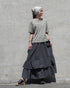 Dobby Check Frill Skirt / Beige・Blue・Charcoal