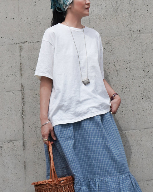 Raffy Cotton Ease Tee / White・Gray・Khaki