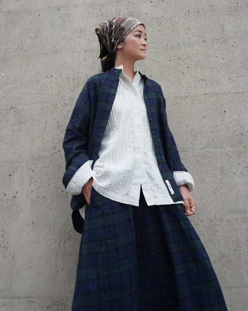 Nel Check Over Shirt / Black Watch・Red Check