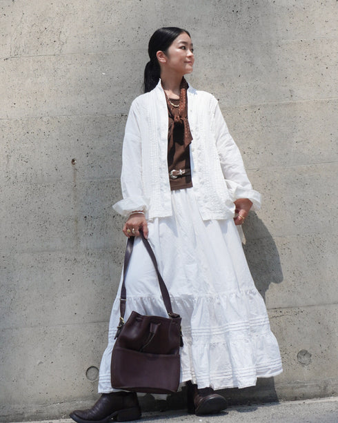 Heirloom Pintuck Lace Blouse / White