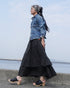 Dobby Check Frill Skirt / Beige・Blue・Charcoal