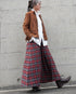 Nel Check Gathered Skirt / Black Watch・Red Check
